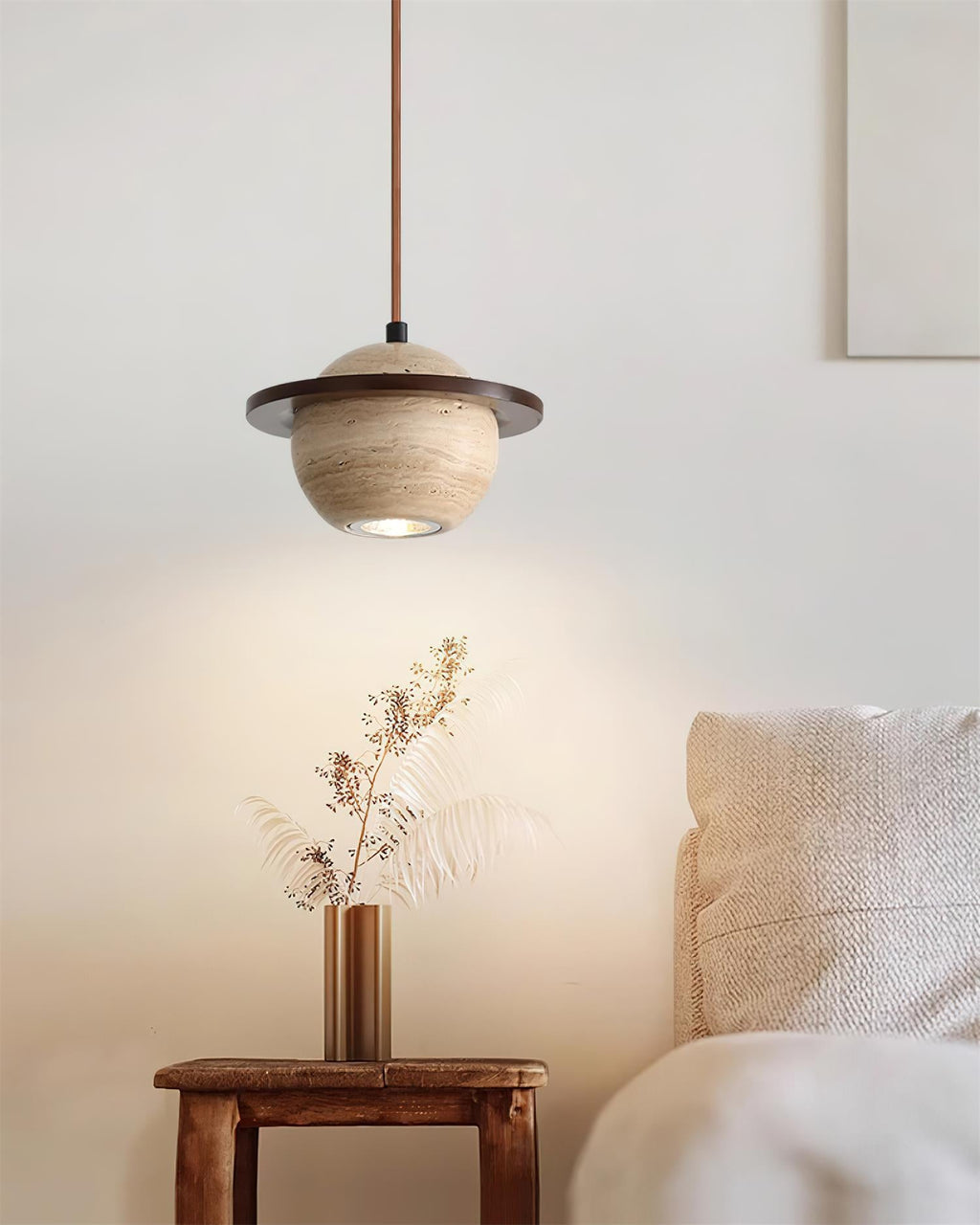 Planet Travertine Pendant Light