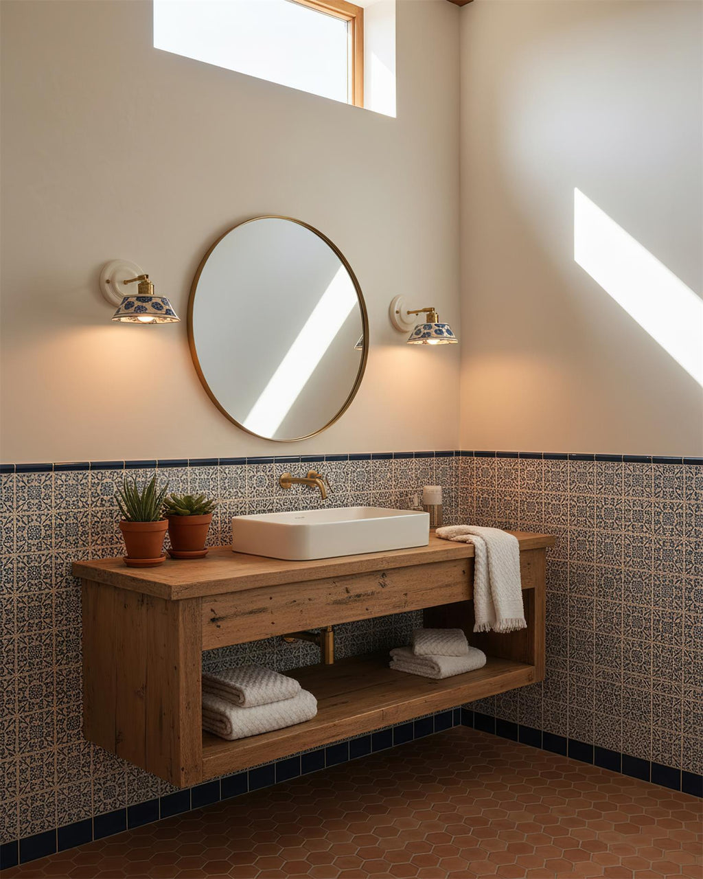 Porcelain Indigo Wall Lamp