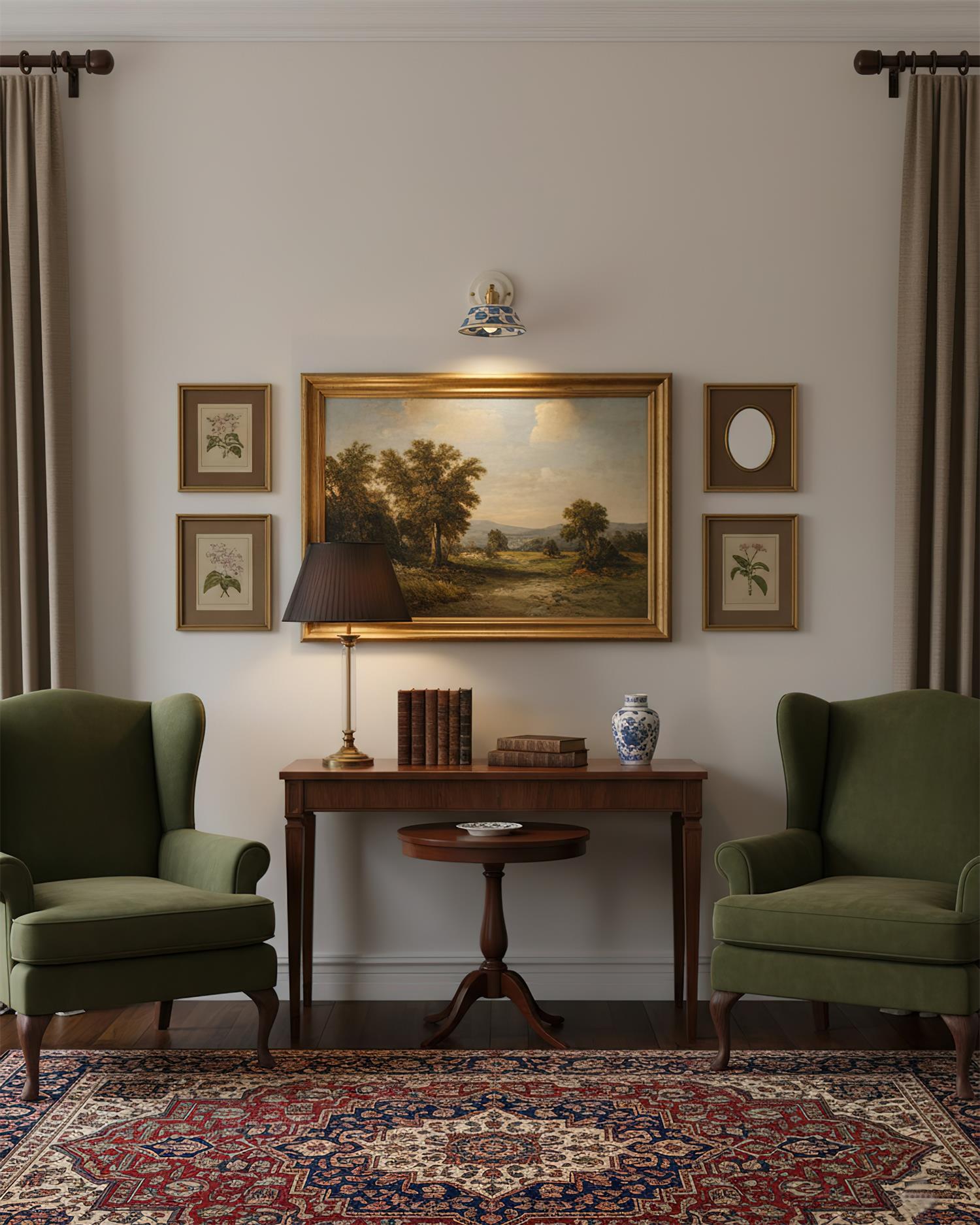 Porcelain Indigo Wall Lamp