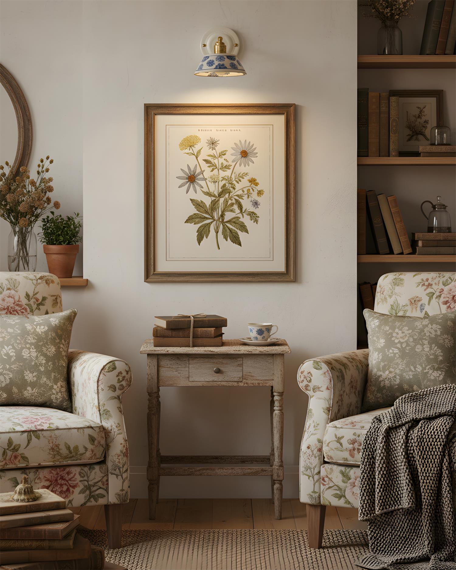 Porcelain Indigo Wall Lamp