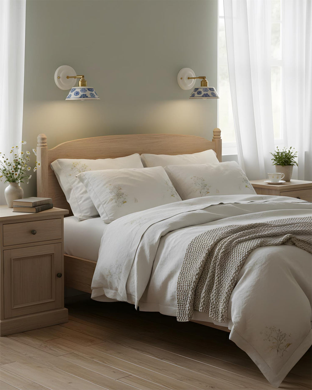 Porcelain Indigo Wall Lamp