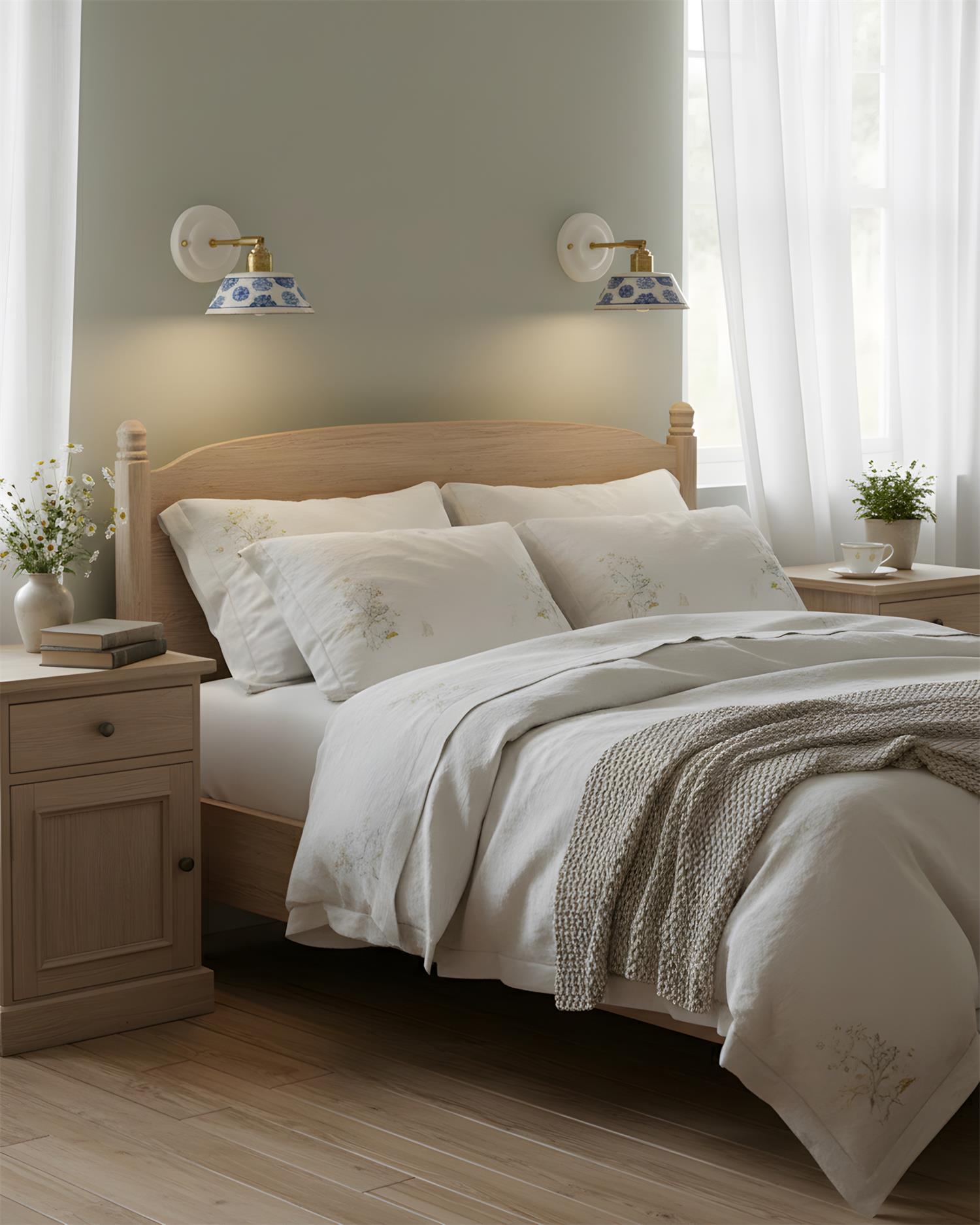 Porcelain Indigo Wall Lamp