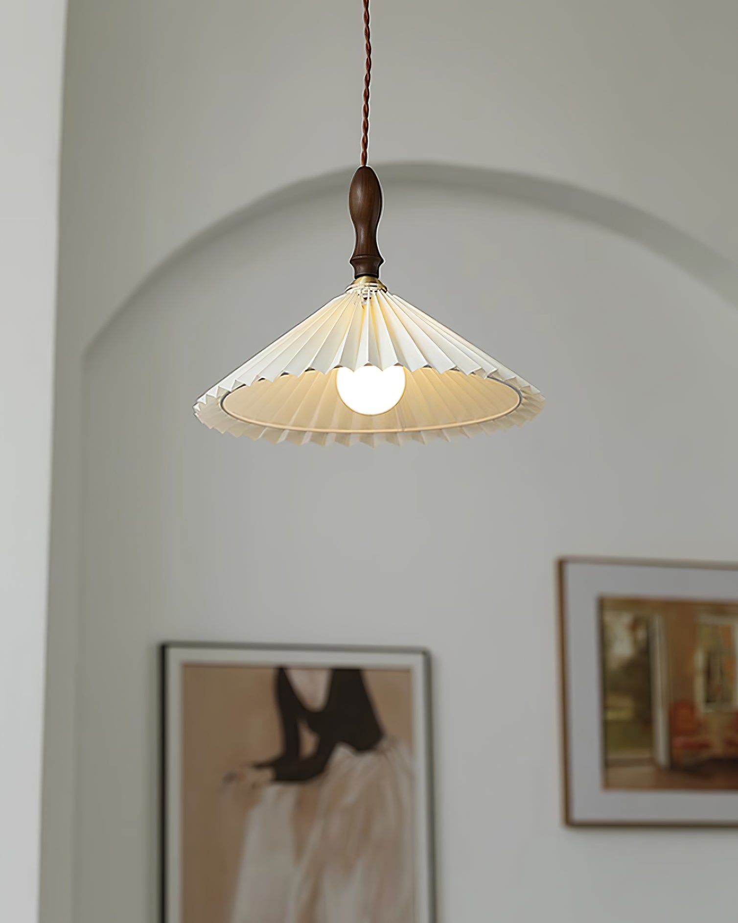 Prairie Pleated Plug In Pendant Lamp