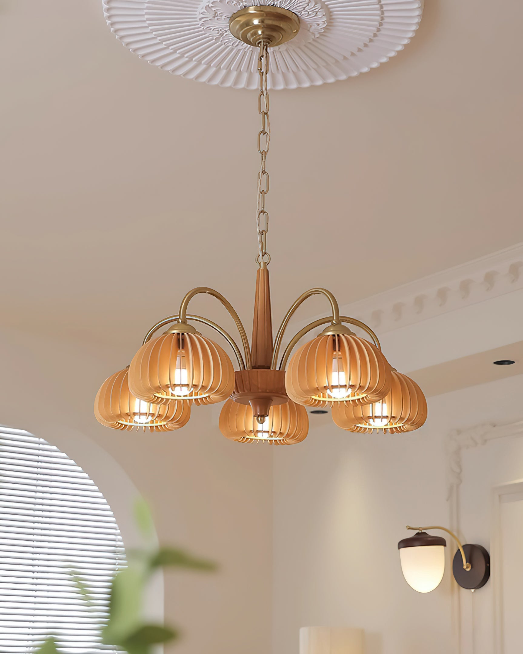 Pumpkin Wooden Chandelier