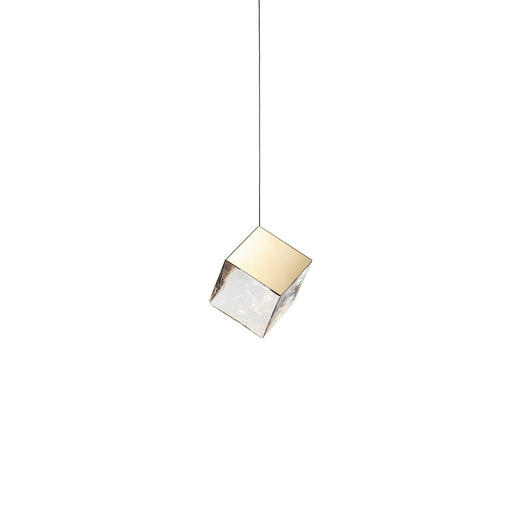 Gold Silver Geometric Glass Chandelier