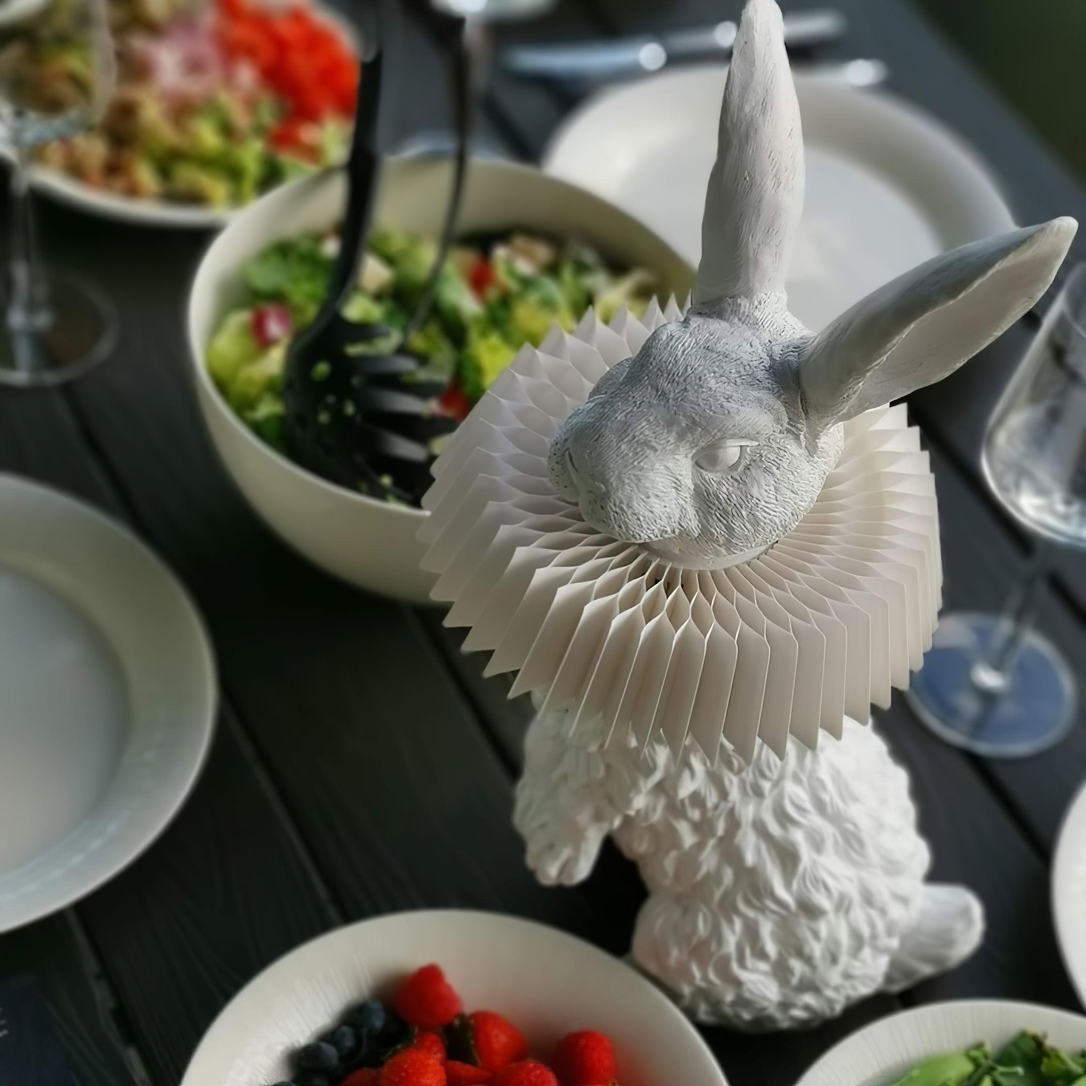 Rabbit White Resin Table Lamp