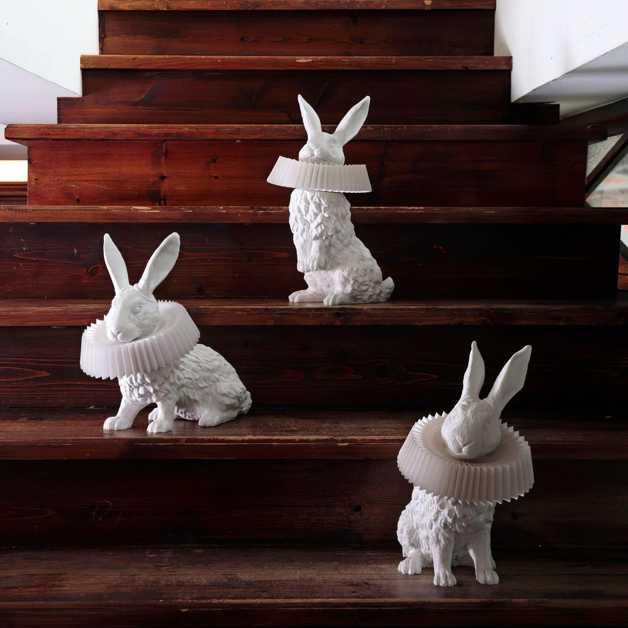 Rabbit White Resin Table Lamp