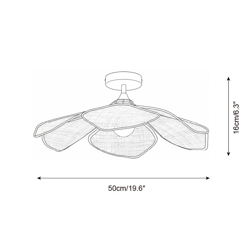 Raffia Petal Ceiling Lamp