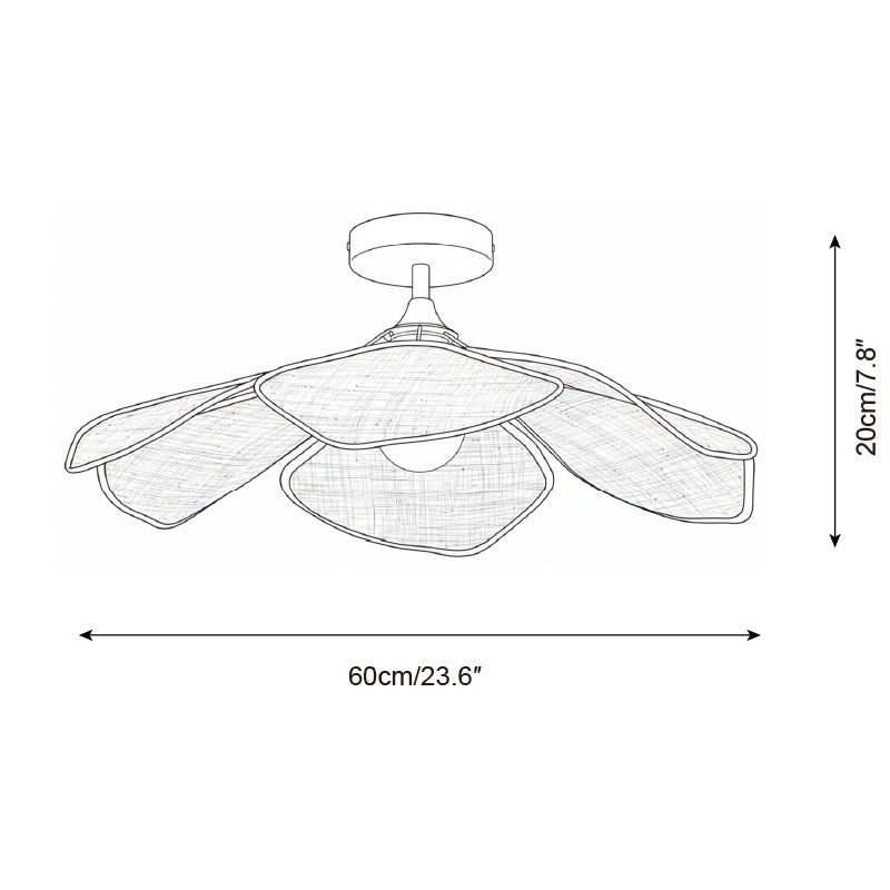 Raffia Petal Ceiling Lamp
