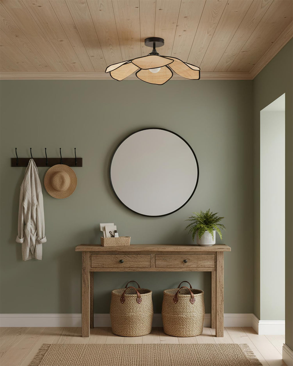 Raffia Petal Ceiling Lamp