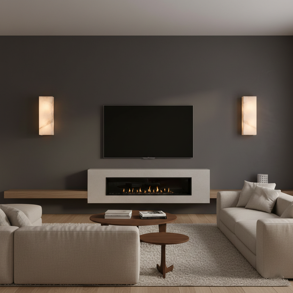 Rectangular Alabaster Wall Sconce