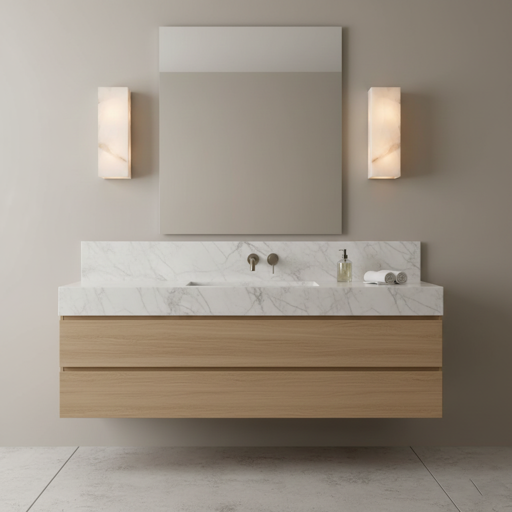 Rectangular Alabaster Wall Sconce