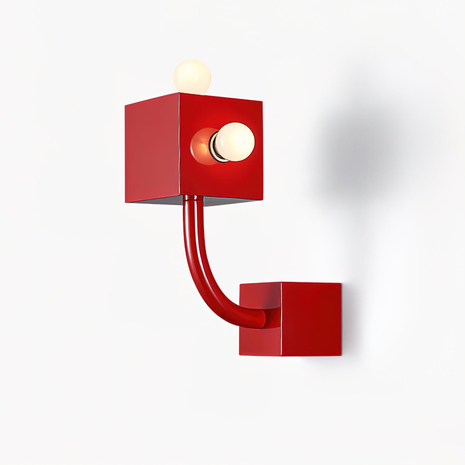 Red Cube Wall Lamp