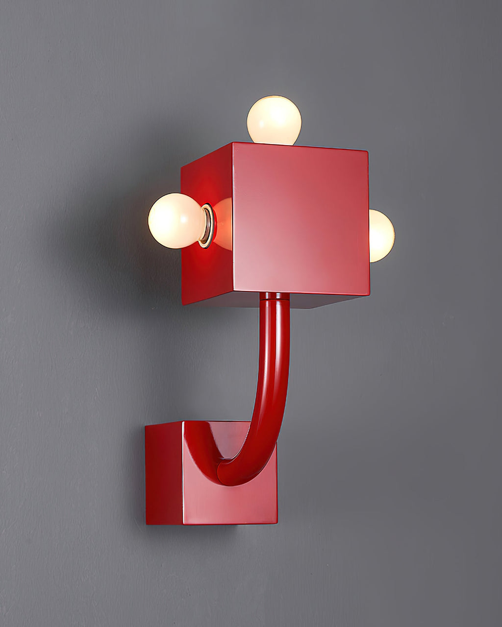 Red Cube Wall Lamp