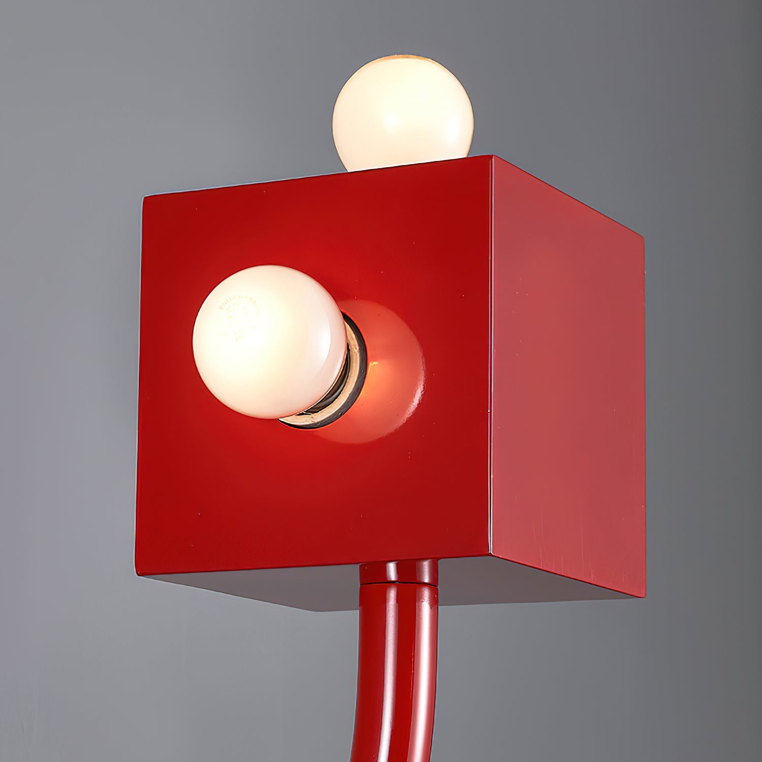 Red Cube Wall Lamp