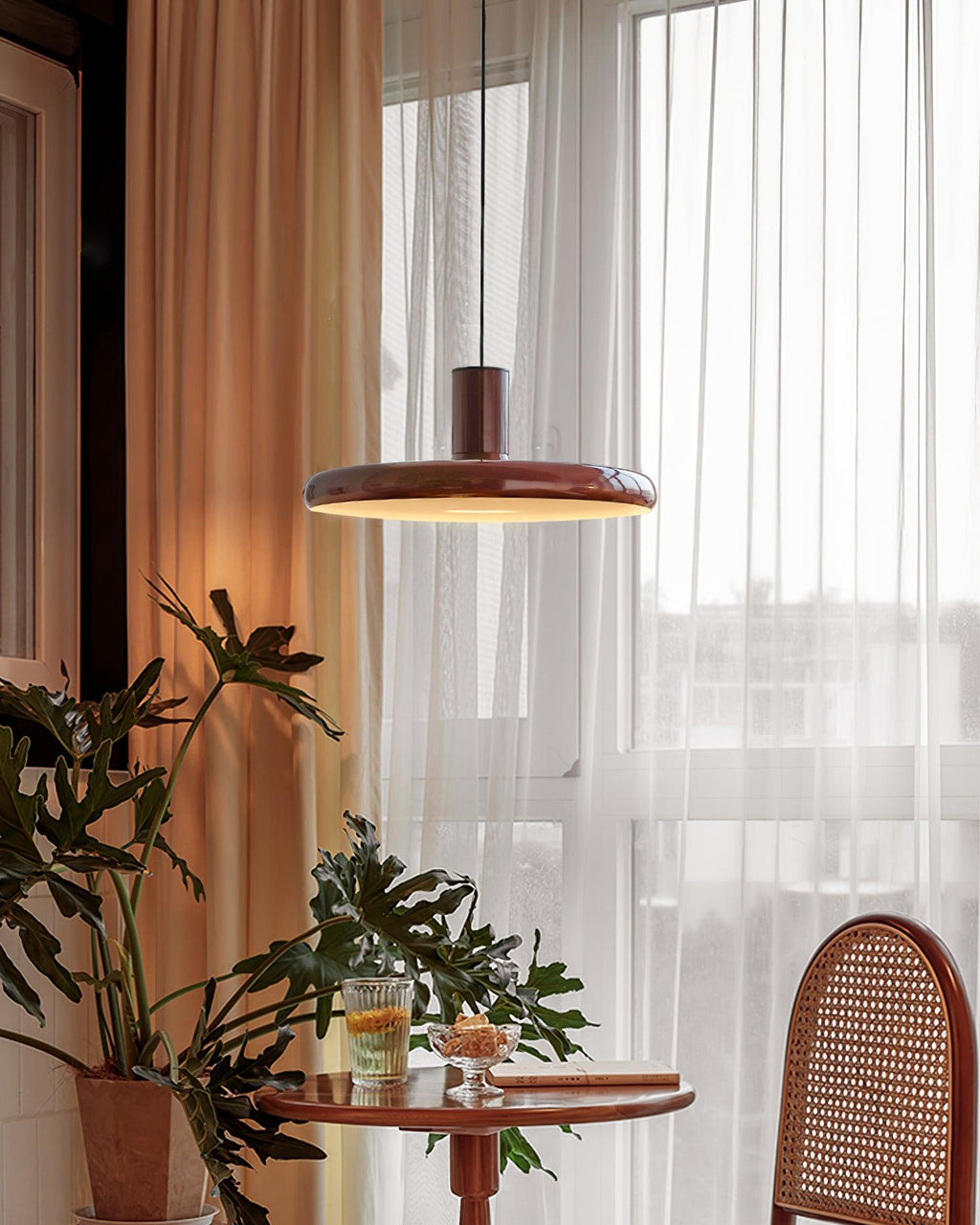 Red Frisbee Pendant Lamp