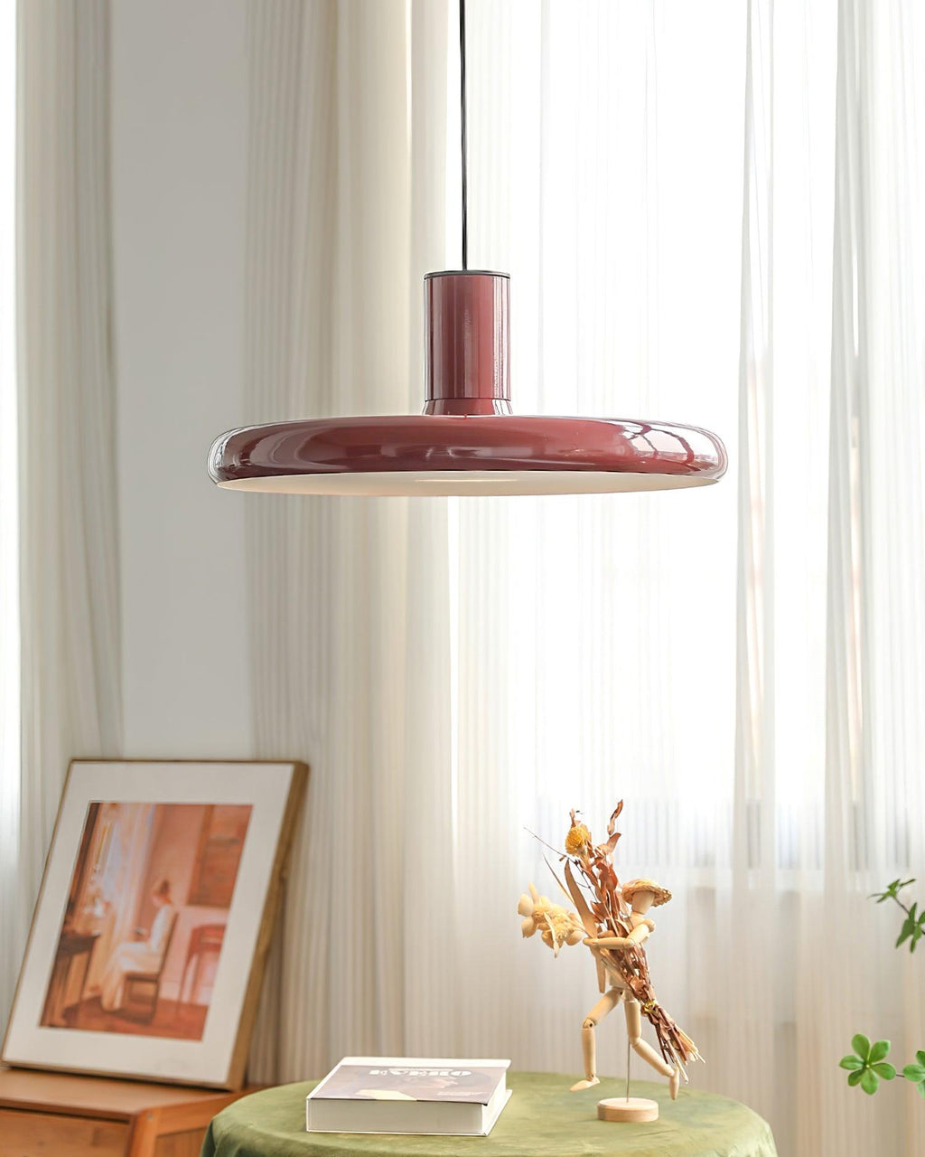 Red Frisbee Pendant Lamp