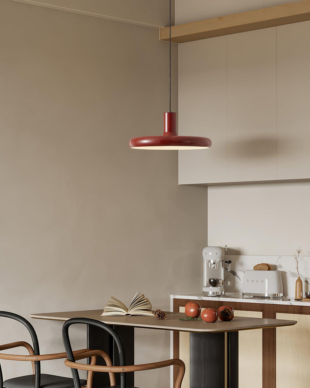 Red Frisbee Pendant Lamp