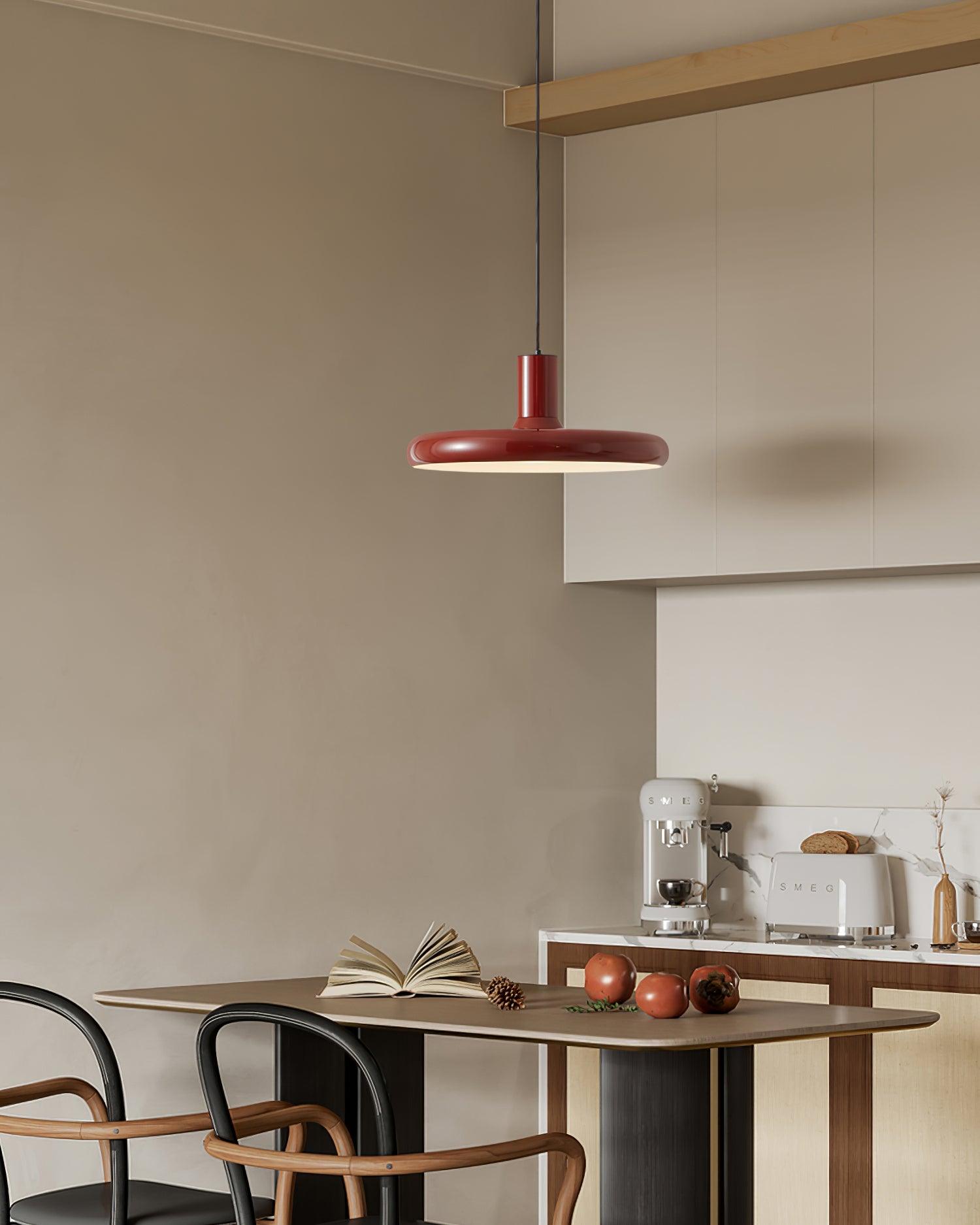 Red Frisbee Pendant Lamp
