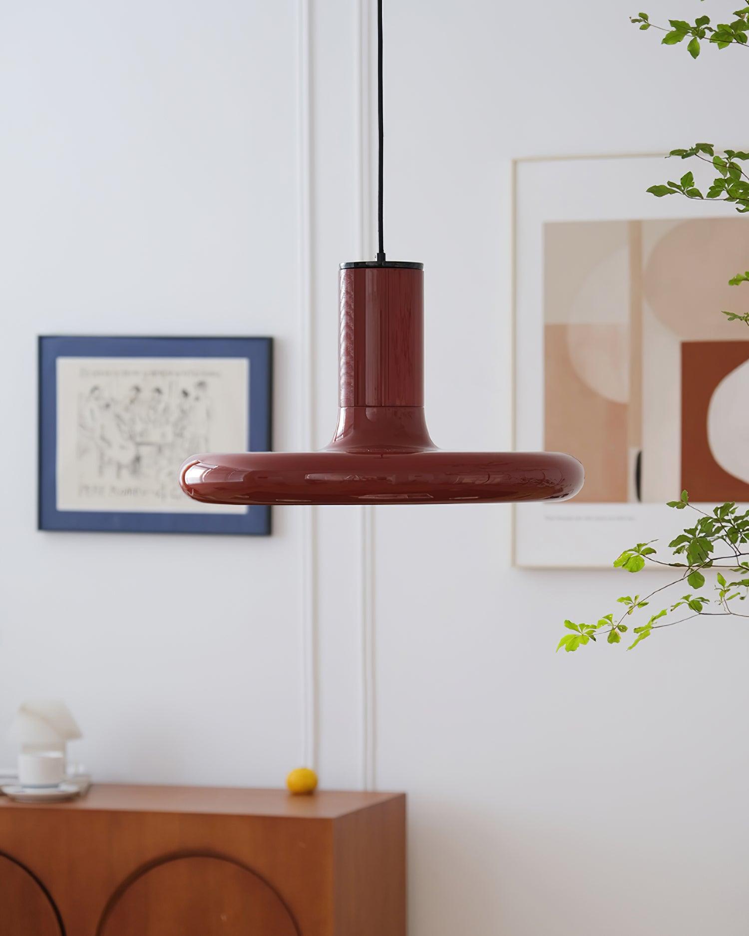 Red Frisbee Pendant Lamp