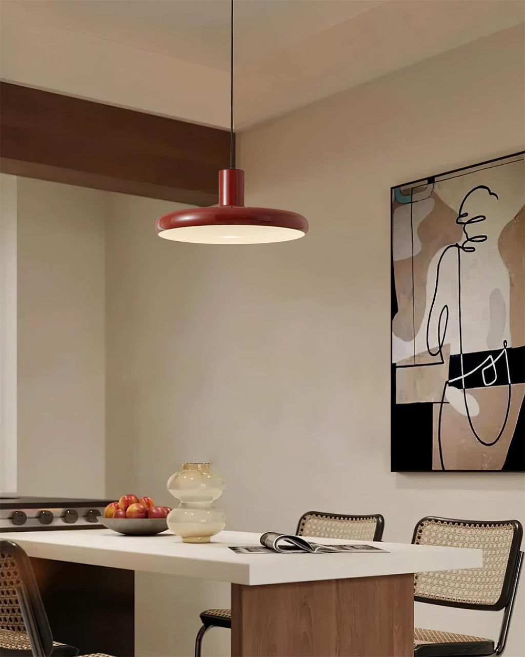 Red Frisbee Pendant Lamp