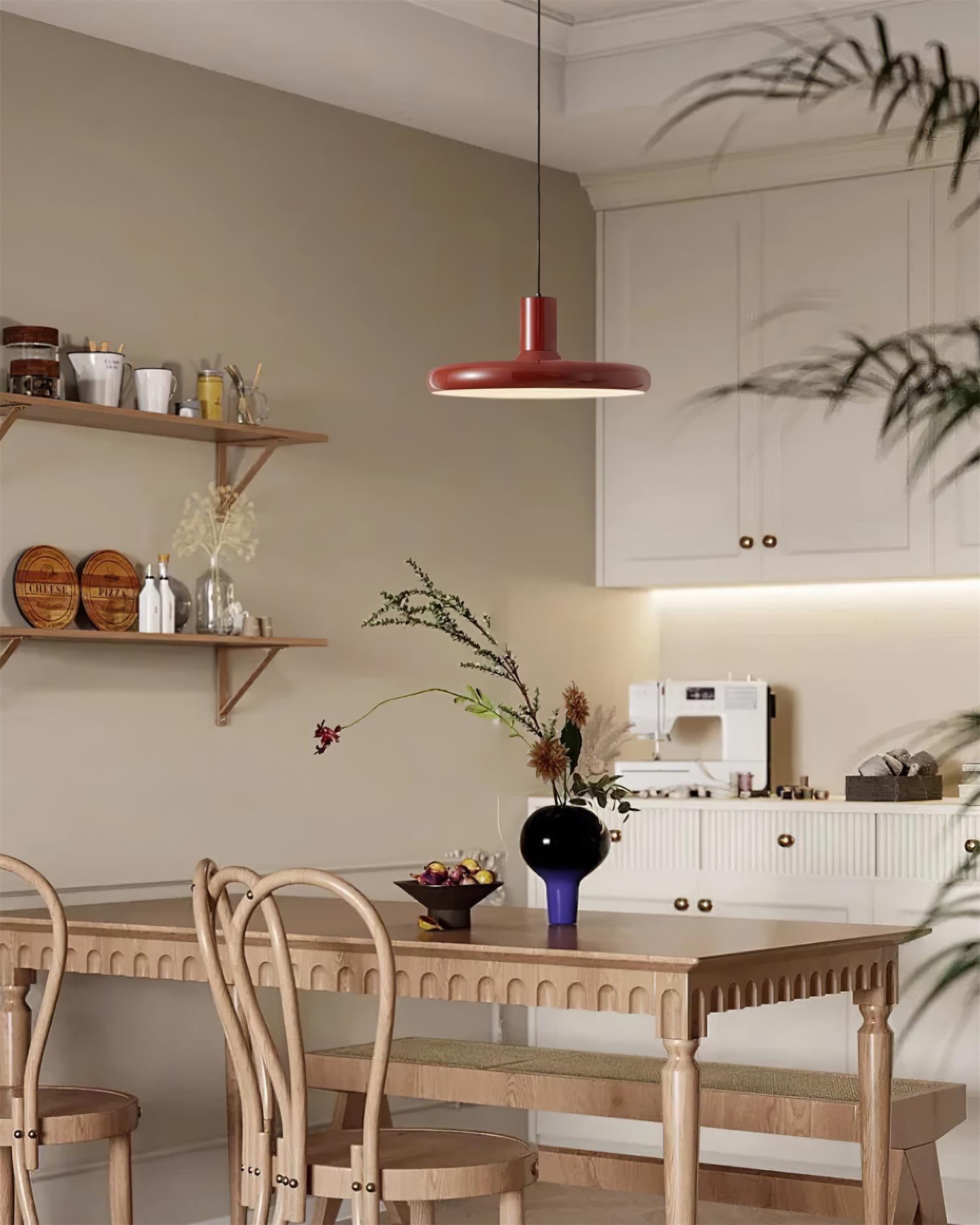 Red Frisbee Pendant Lamp