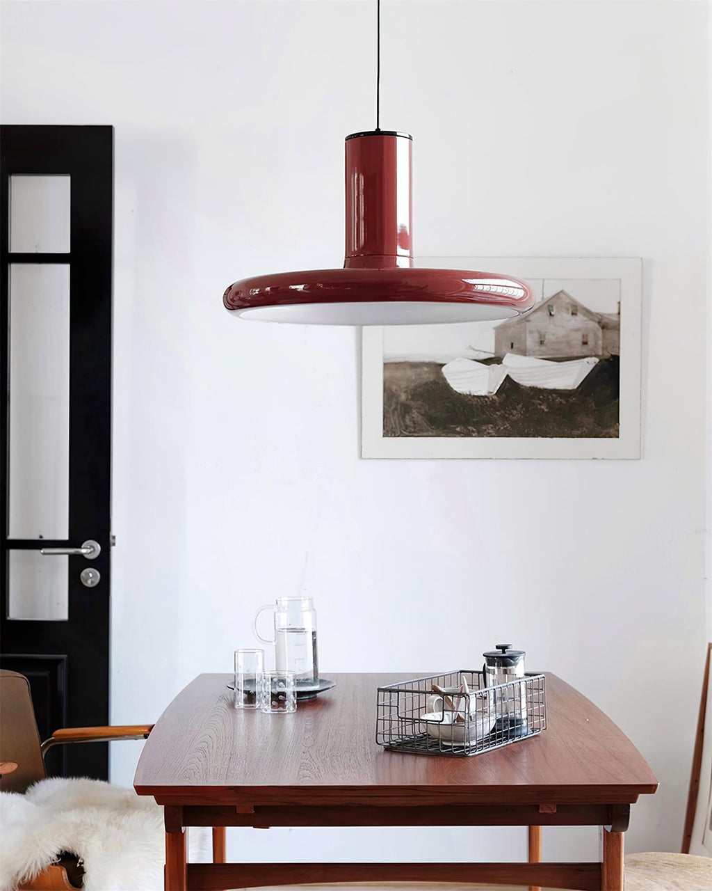 Red Frisbee Pendant Lamp