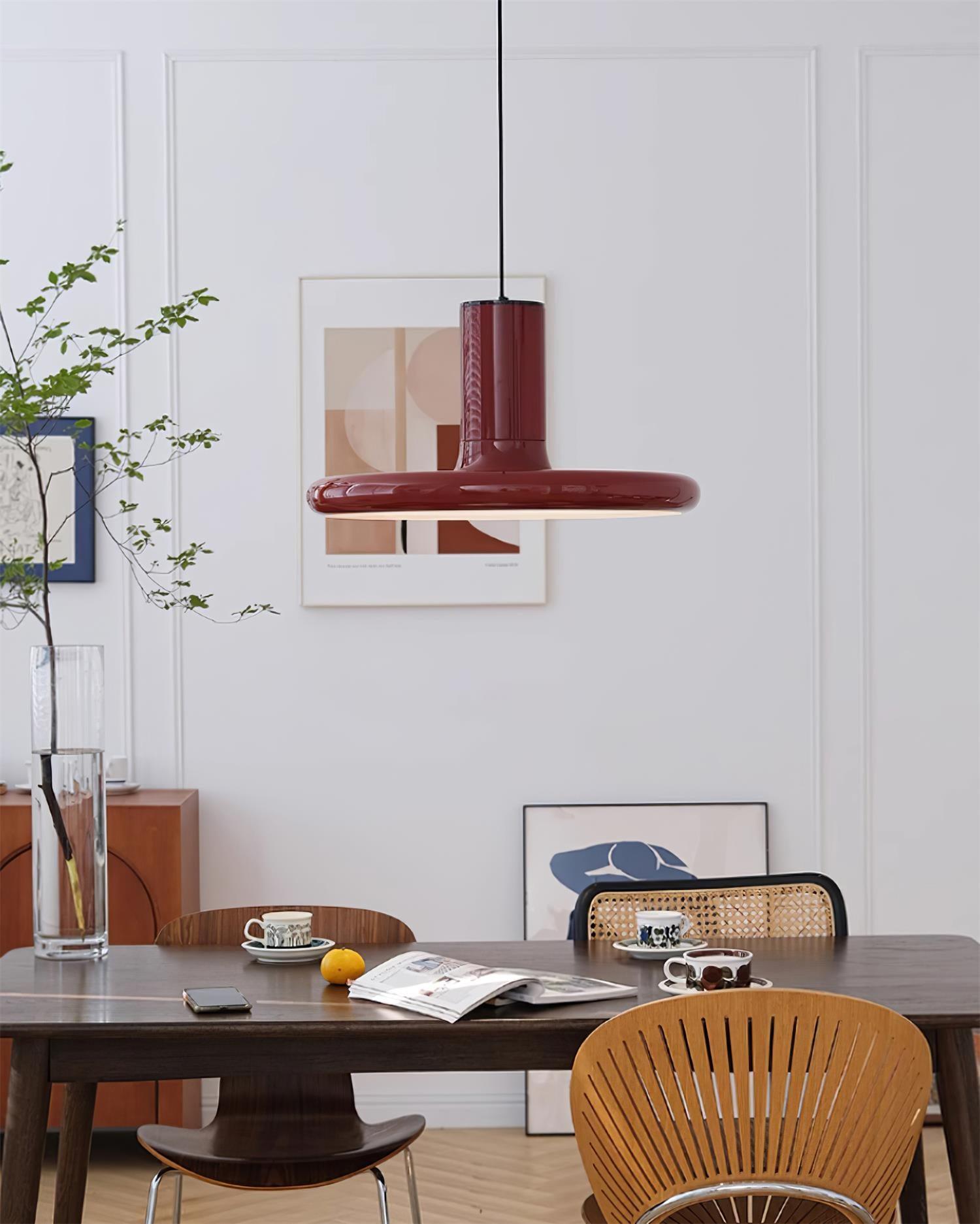 Red Frisbee Pendant Lamp