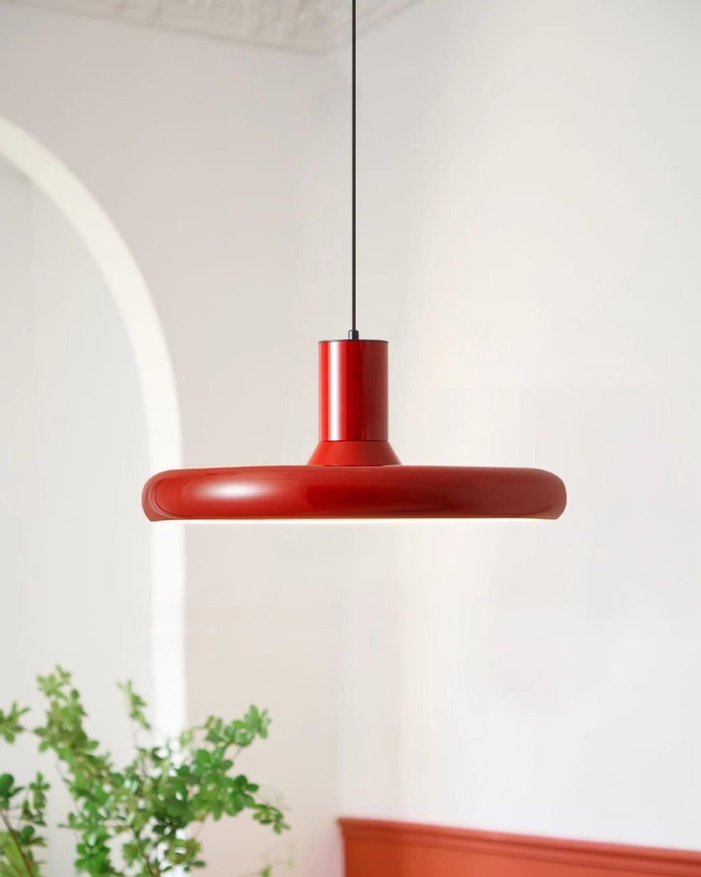 Red Frisbee Pendant Lamp