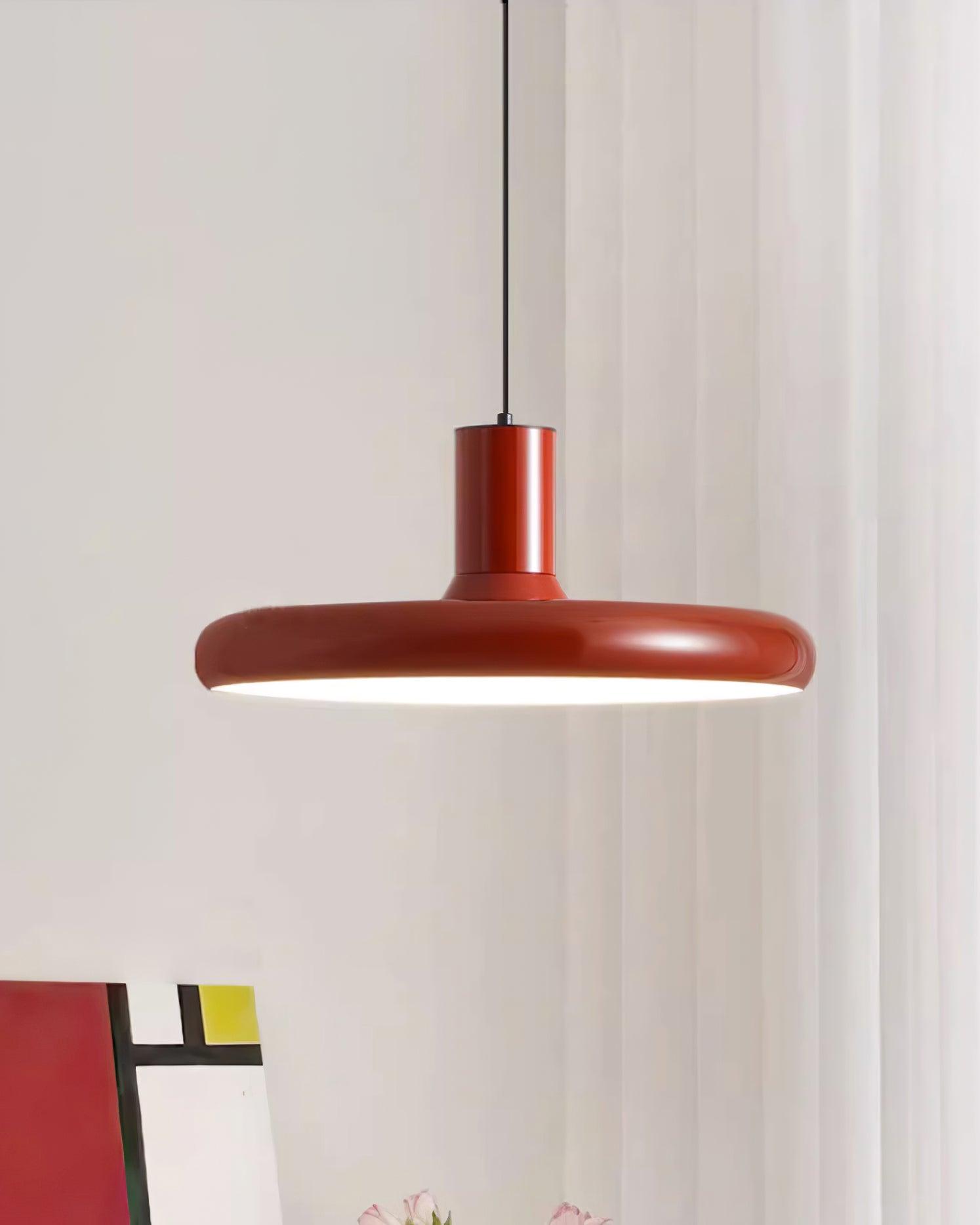 Red Frisbee Pendant Lamp