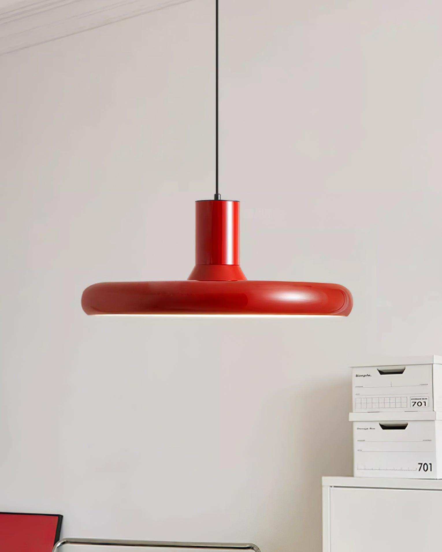 Red Frisbee Pendant Lamp