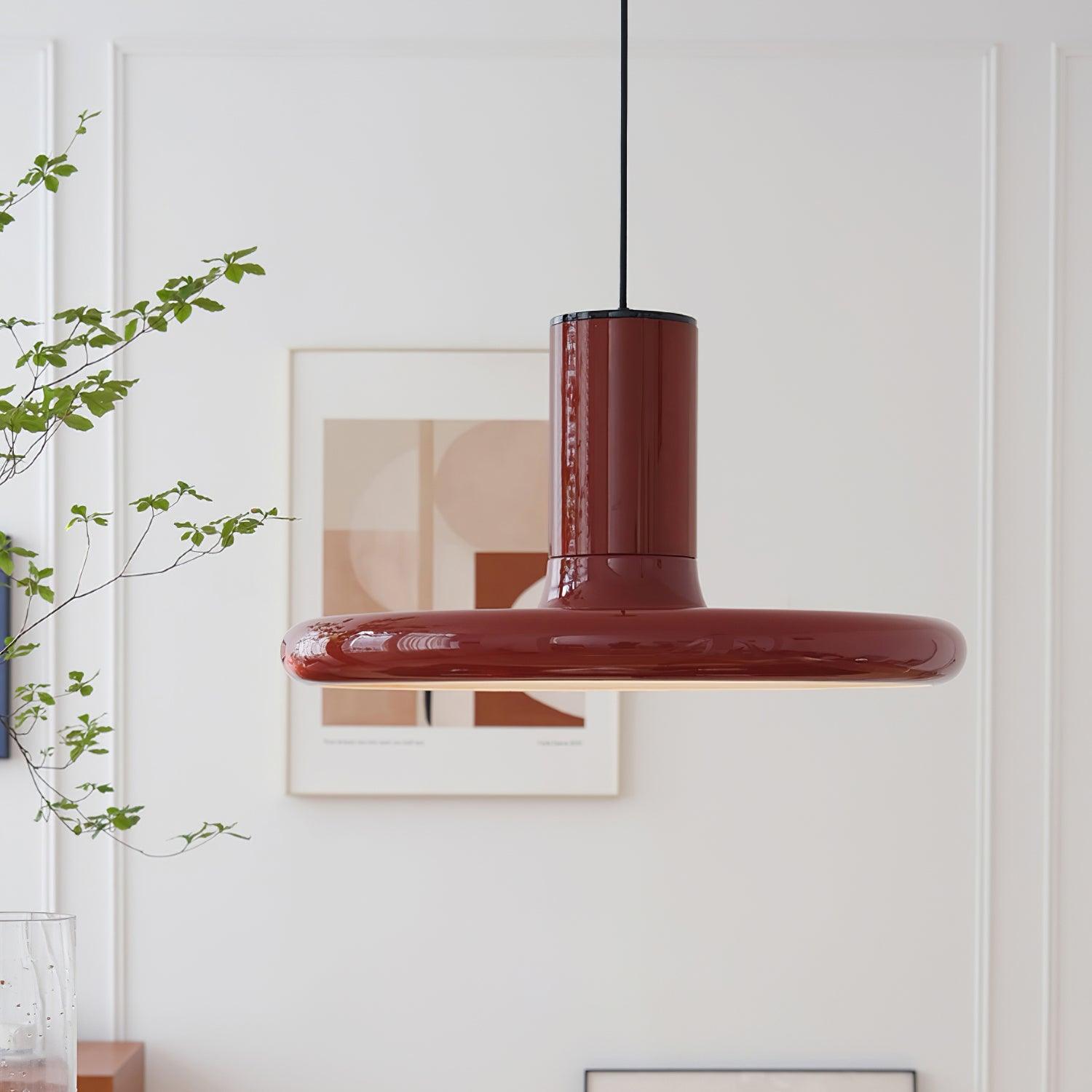 Red Frisbee Pendant Lamp