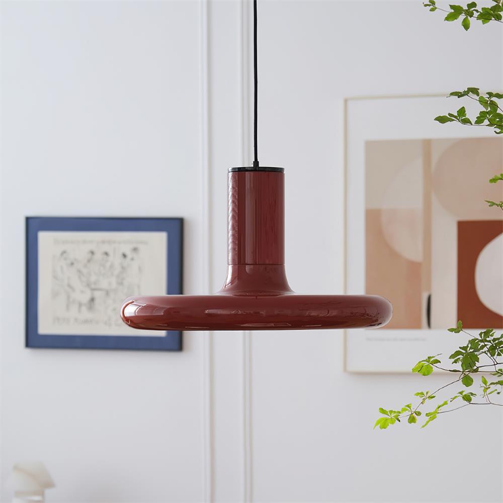Red Frisbee Pendant Lamp