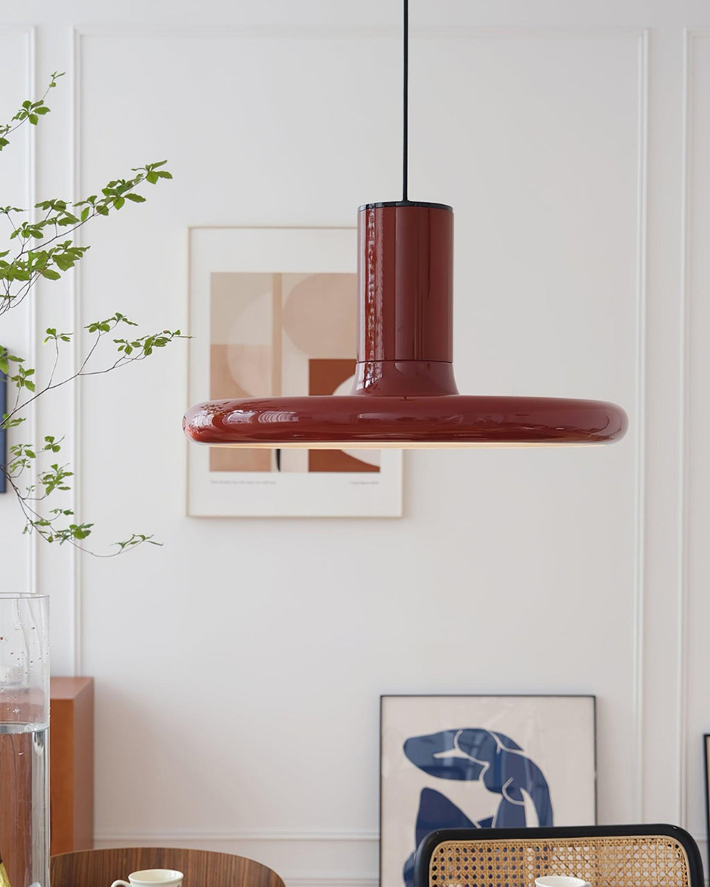 Red Frisbee Pendant Lamp