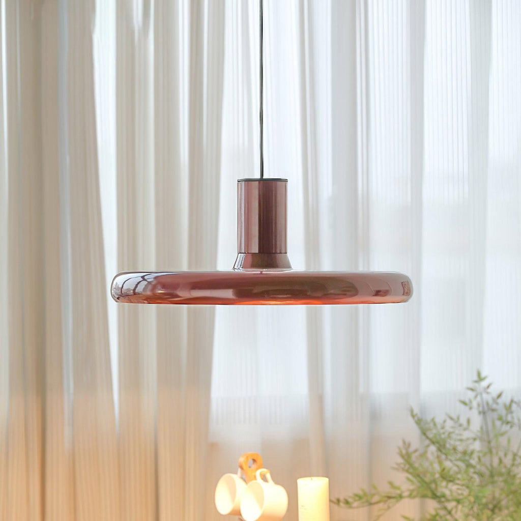 Red Frisbee Pendant Lamp