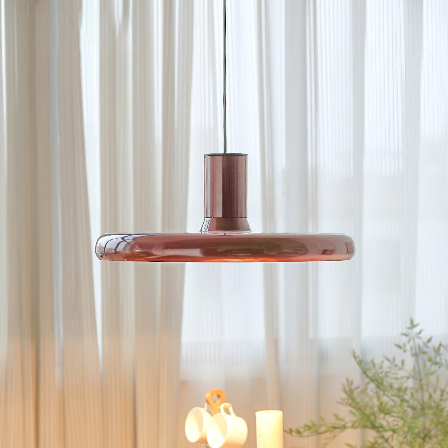 Red Frisbee Pendant Lamp