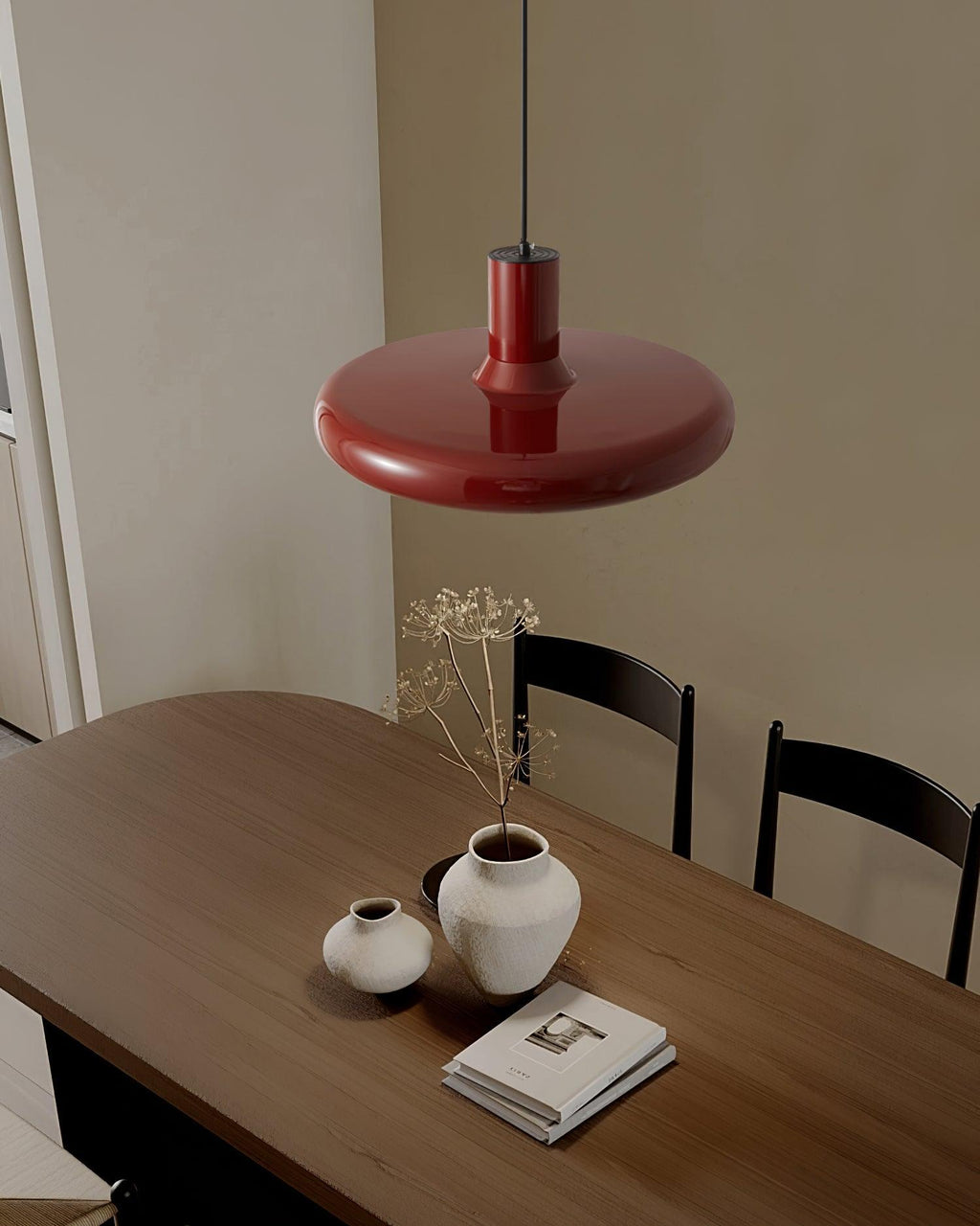 Red Frisbee Pendant Lamp