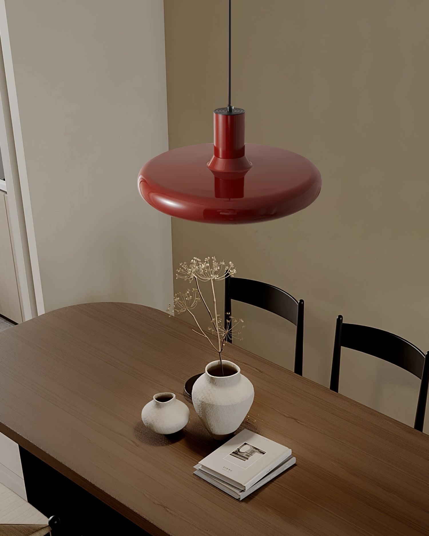 Red Frisbee Pendant Lamp
