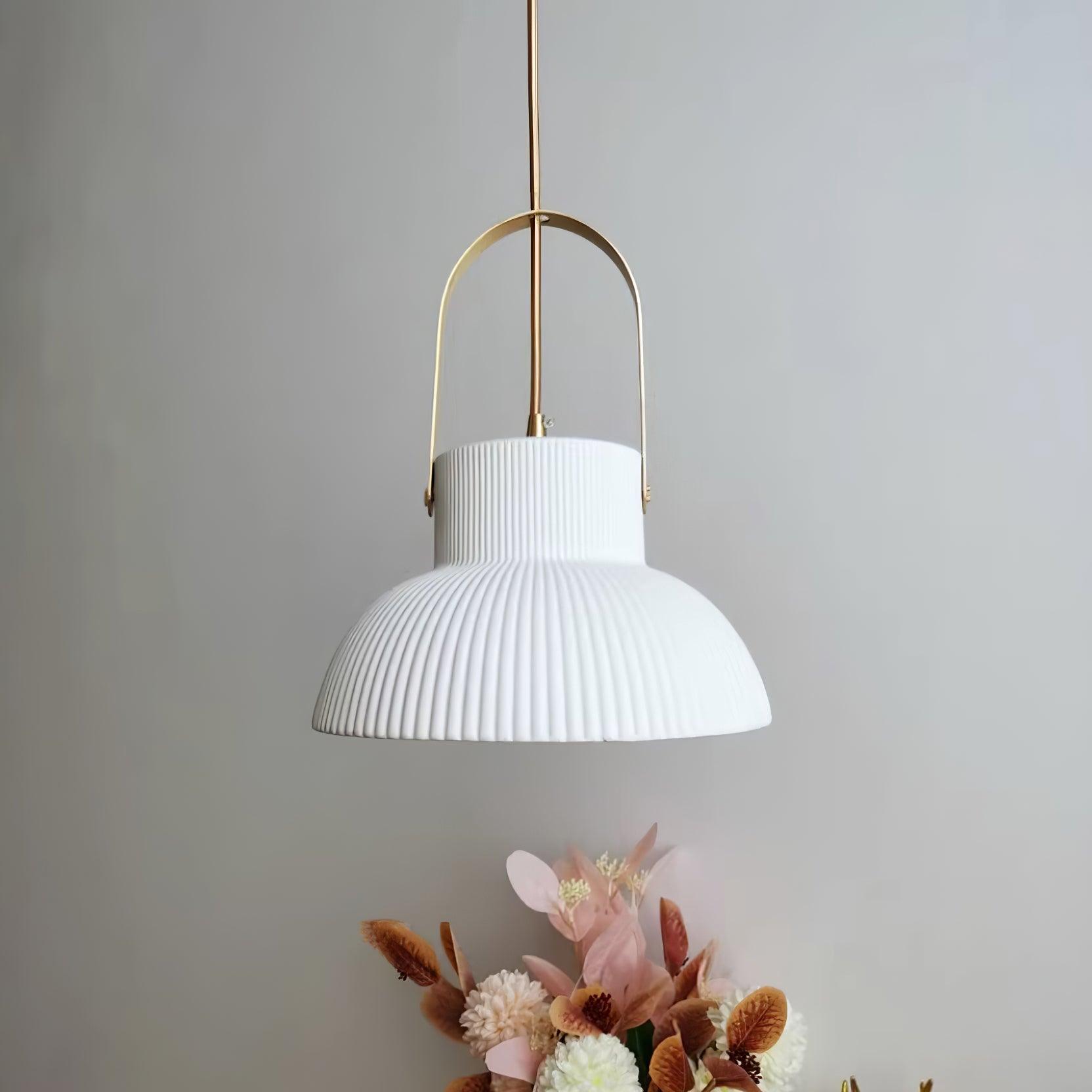 Ribbed Ceramic Pendant Lamp