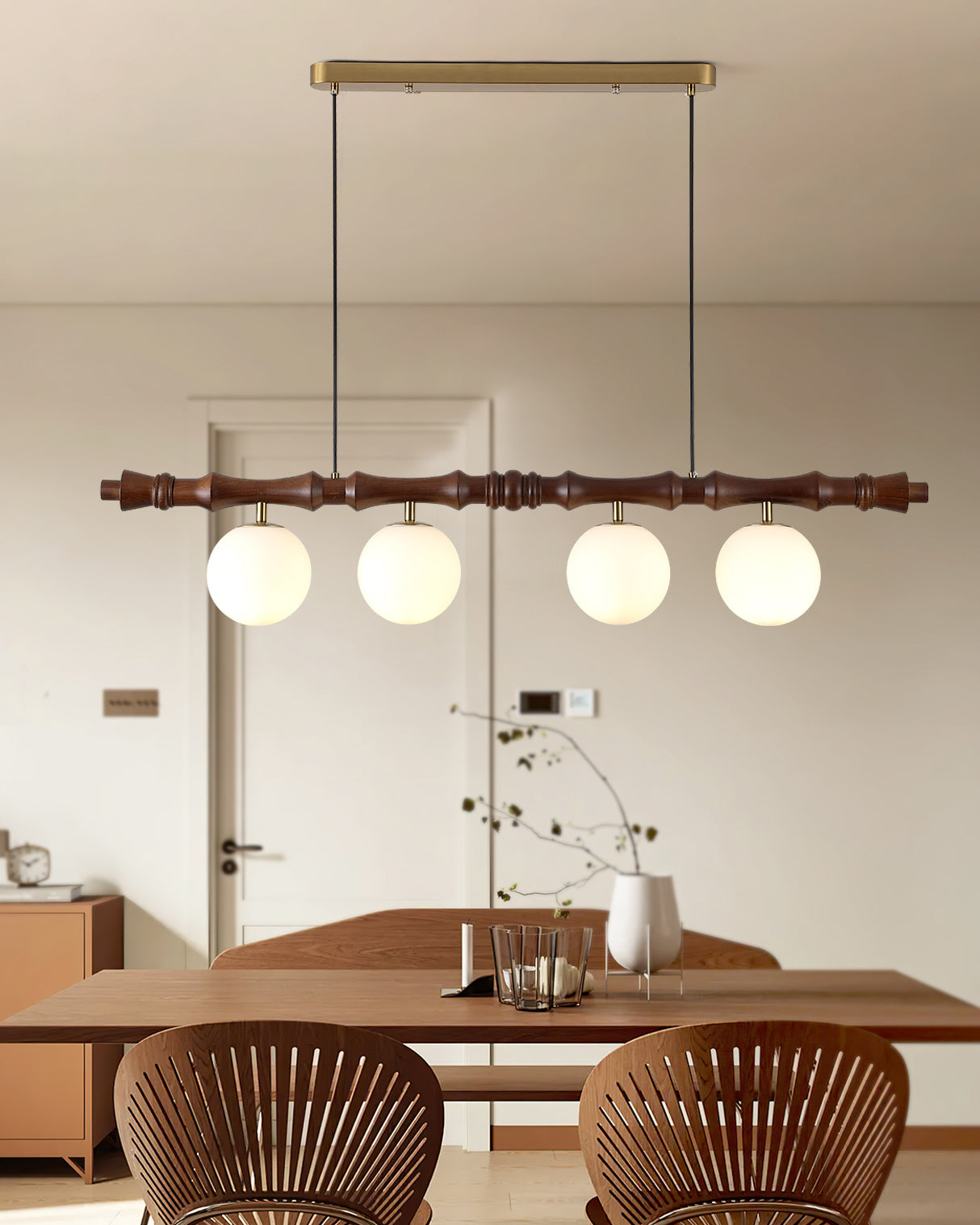 Rollo Wood Chandelier
