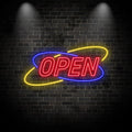 Toysign Classic Red & Blue Shop Open Neon Light – LED Wall Sign for Stores and Cafes, Bright Business Display Board, Shop Decor