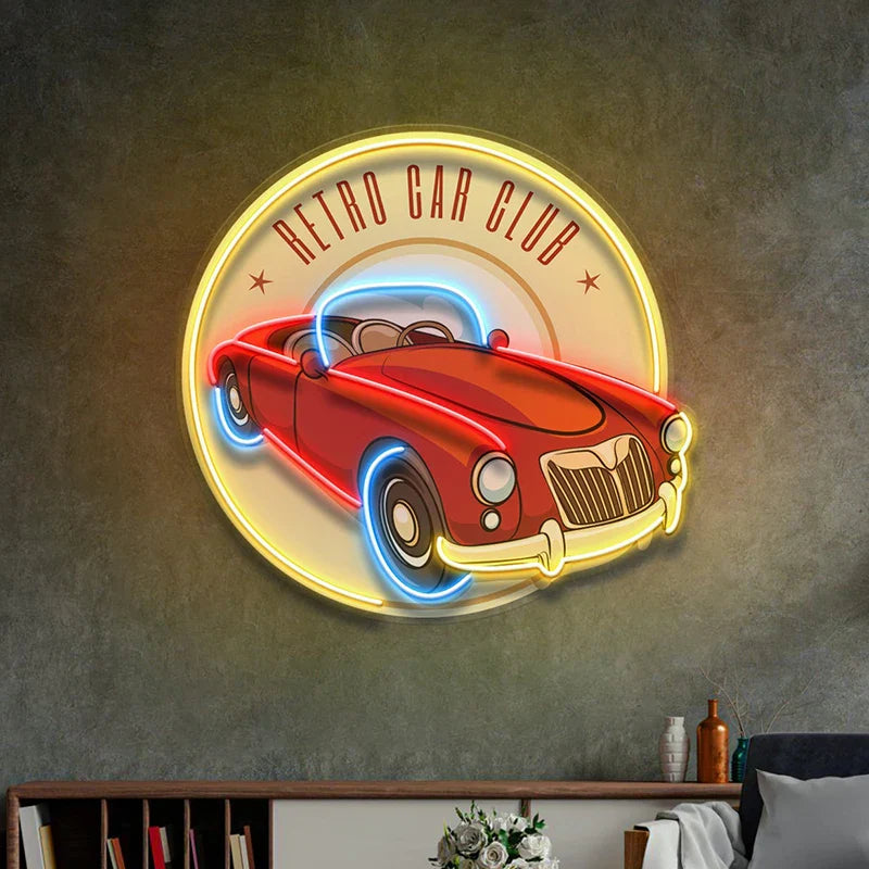 Custom Car Neon Sign Retro Car Neon Light Man Cave Decor Bedroom Wall Hangings Garage Decor