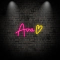 Toysign Ava Personalized Neon LED Wall Sign – Customizable Kids Room Decor with Soft Glow, Aesthetic Bedroom or Birthday Gift