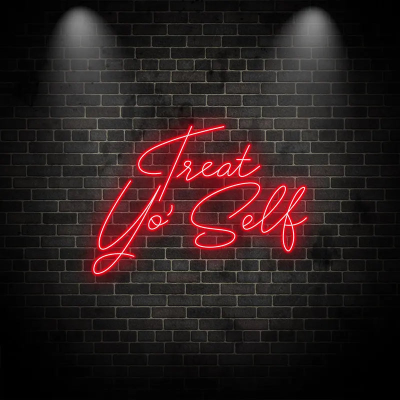 Treat Yo' Self Neon Sign – Add some flair to your décor with this playful neon sign, perfect for birthday or self-care reminder