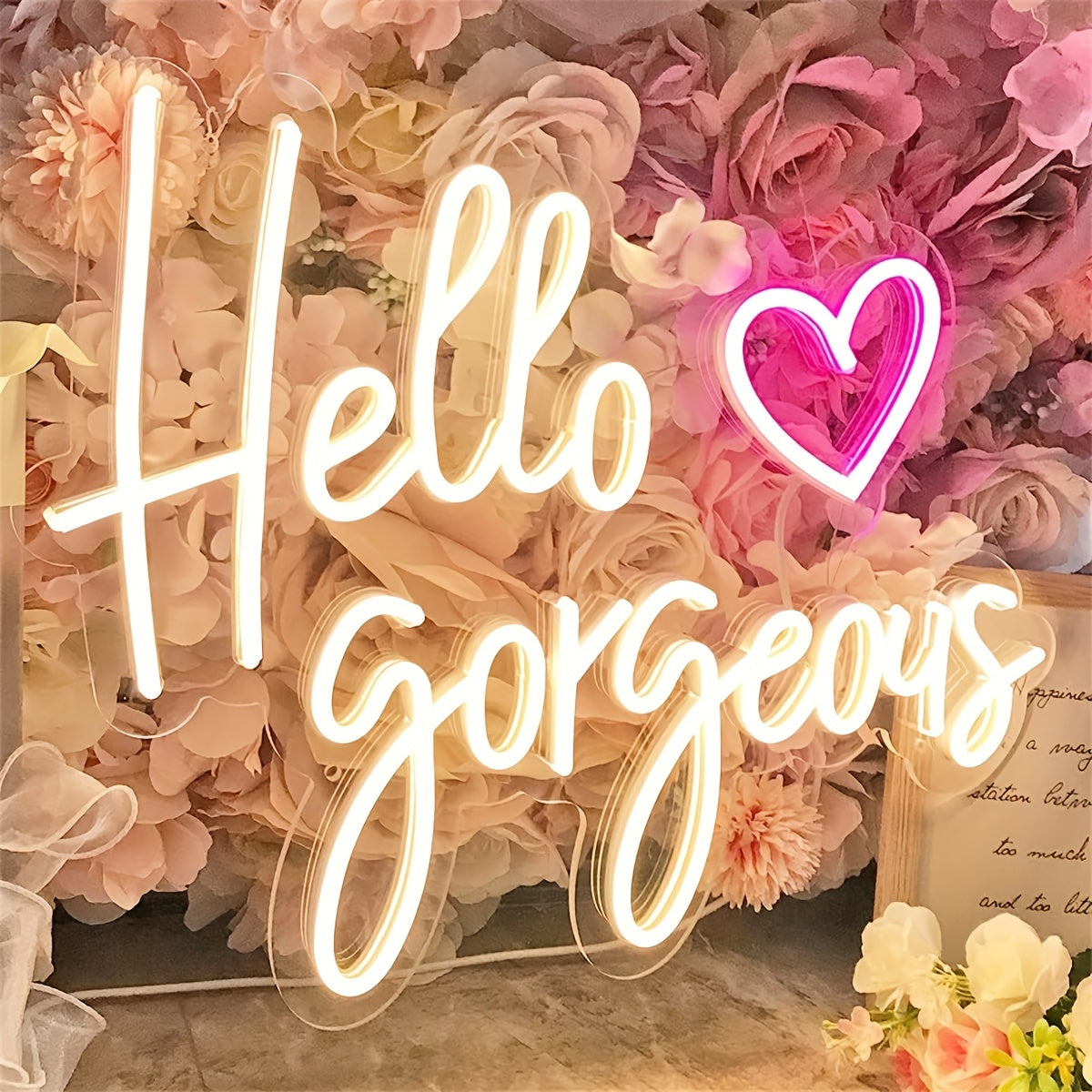 Hello Gorgeous Neon Sign Home Wall Decor Wedding Sign Indoor Neon Sign Beautiful Decor Night Light