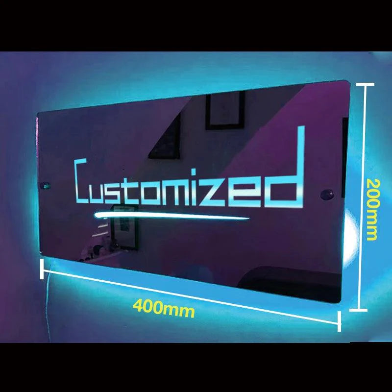 Mirror Light Personalised Words Acrylic Mirror Wall Decor LED Light Wall Custom Name Neon Sign Anniversary Gift Room Decorations