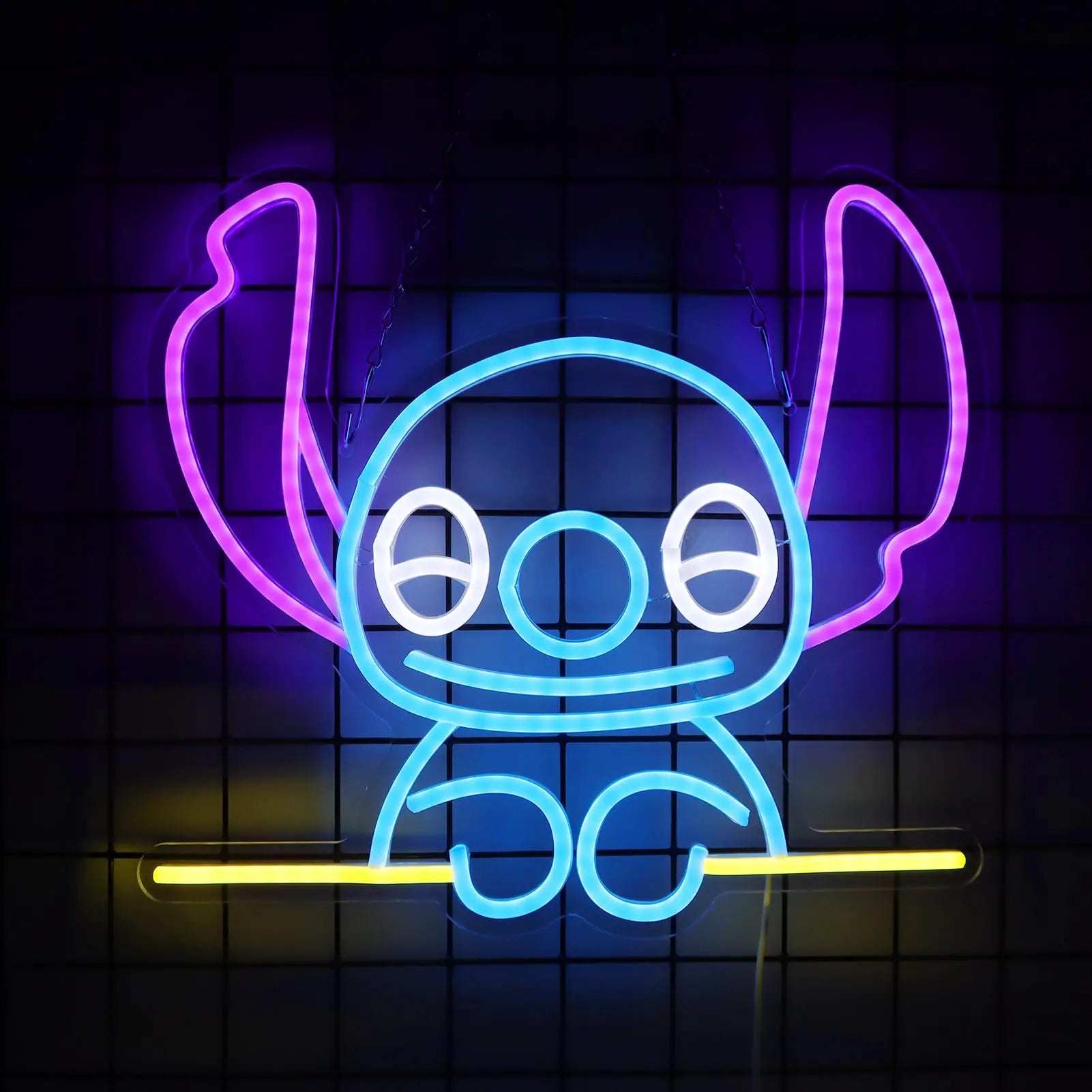 Cute Blue Alien Neon Sign LED Light for Kids Room | Custom Cartoon Wall Decor Night Light | Personalized Bedroom Gift Lamp