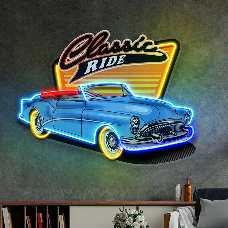 Custom Car Neon Sign Retro Car Neon Light Man Cave Decor Bedroom Wall Hangings Garage Decor