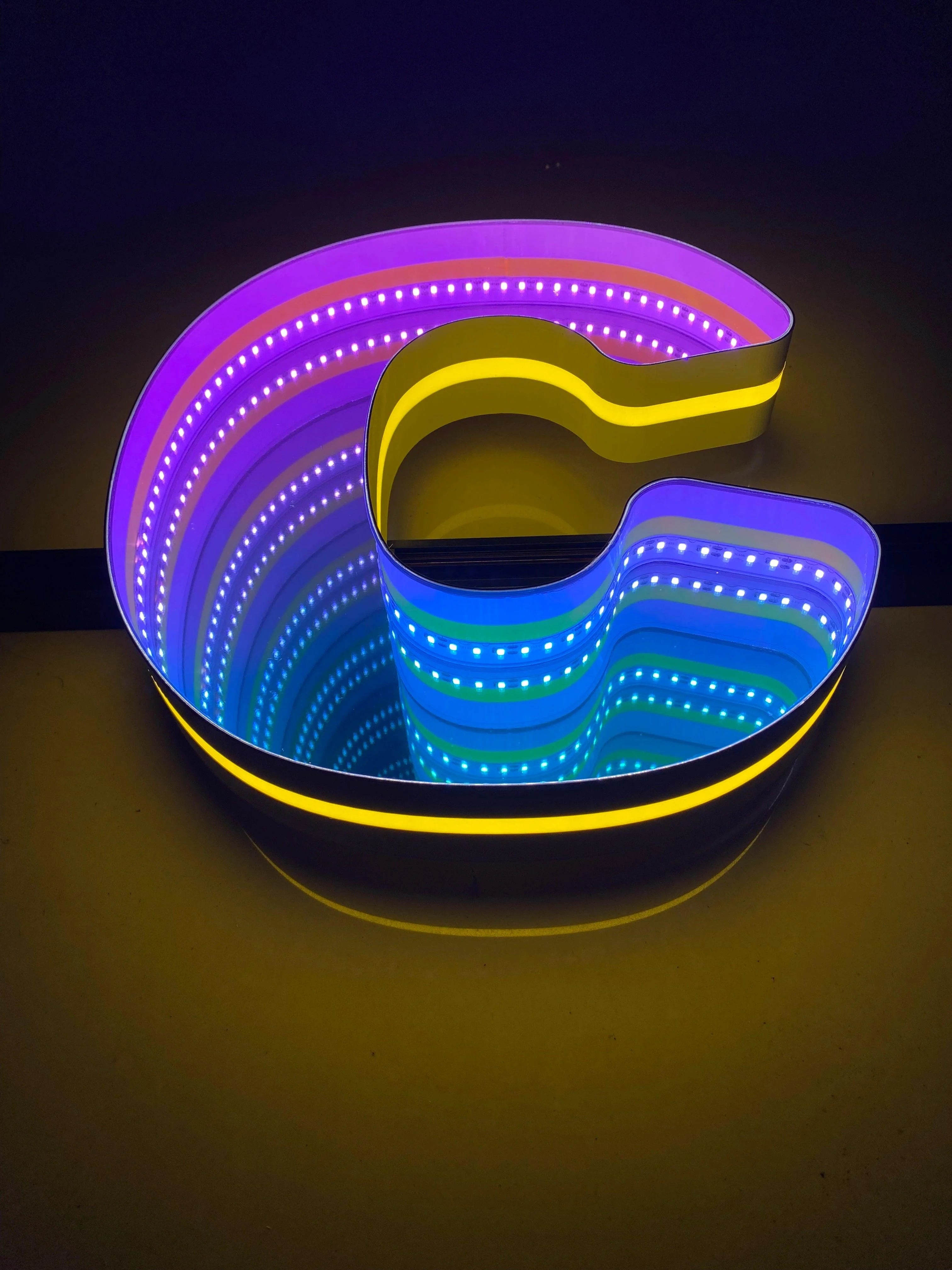Stocked Infinity Mirror 3D Letters, Uppercase  letters, Perfect for Restaurant, Market, Bar, Hotel Decor
