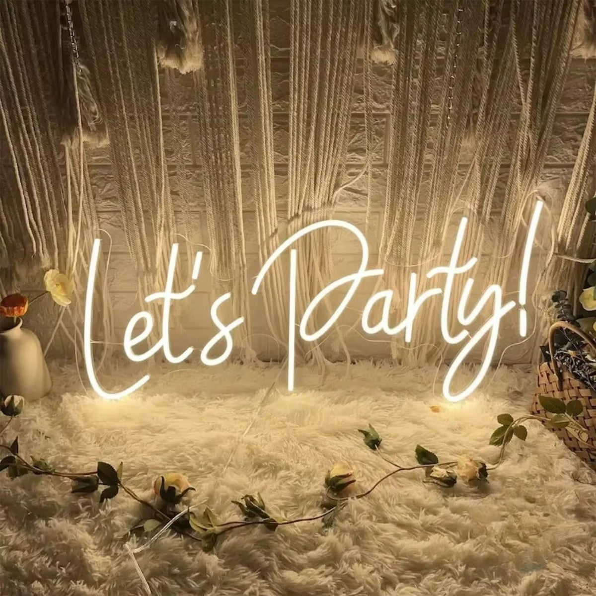 Let’s Party LED Neon Sign for Wall Decor – Colorful Light Up Sign for Birthday, Wedding, Bachelorette Party, Bar, Event Backdrop, Girls Room, Photo Booth Prop